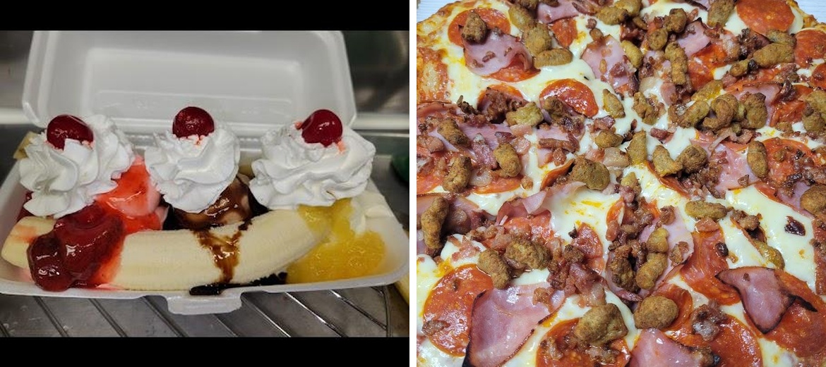 Sparky's , pizza cones and coneys